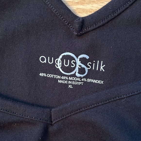 August Silk Midi Black Strappy V-Neck Dress XL - Picture 6 of 8